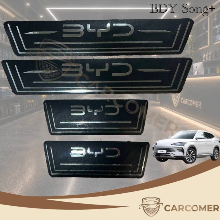 برچسب پارکابی بی وای دی سانگ پلاس مدل چرمی متن استیل ضدآب